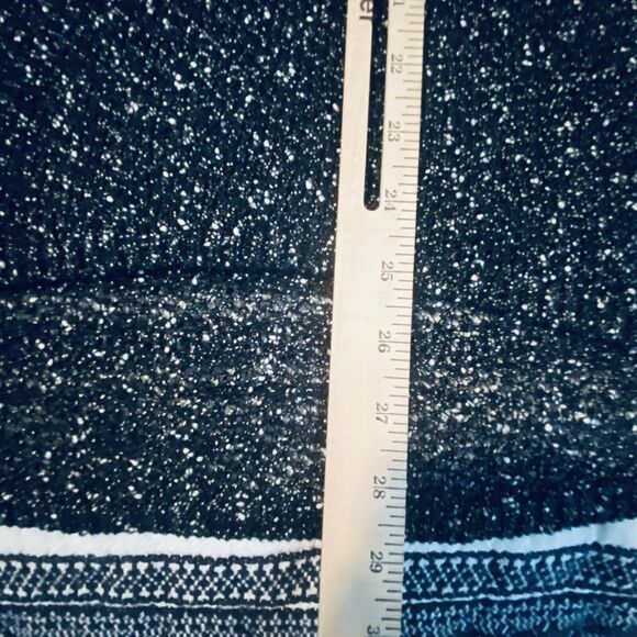 Eileen Fisher Open Knit Sweater Women XS Tunic Asymmetric Hem Black White Tweed - Picture 3 of 9